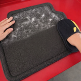Tapis de voiture couvert de poils nettoye au gant