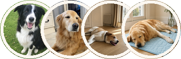 Des chiens déjà installés dessus